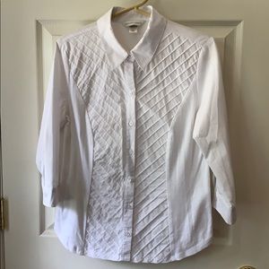 Christopher & Banks White Button Down Blouse